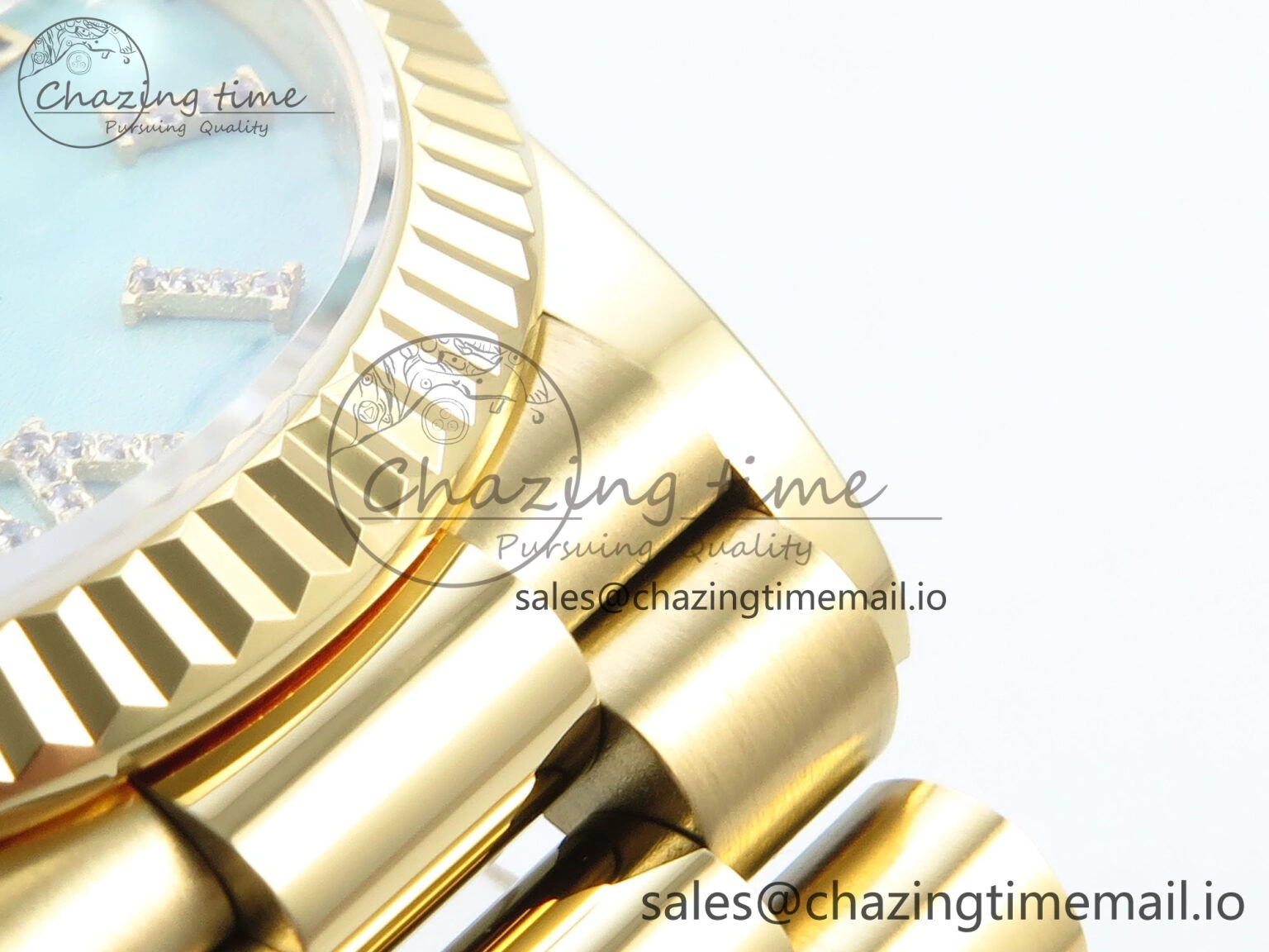 Day Date 36 YG 128238 KF 1:1 Best Edition Turquoise Dial on President Bracelet A2836 (Gain Weight) StreetReady 508