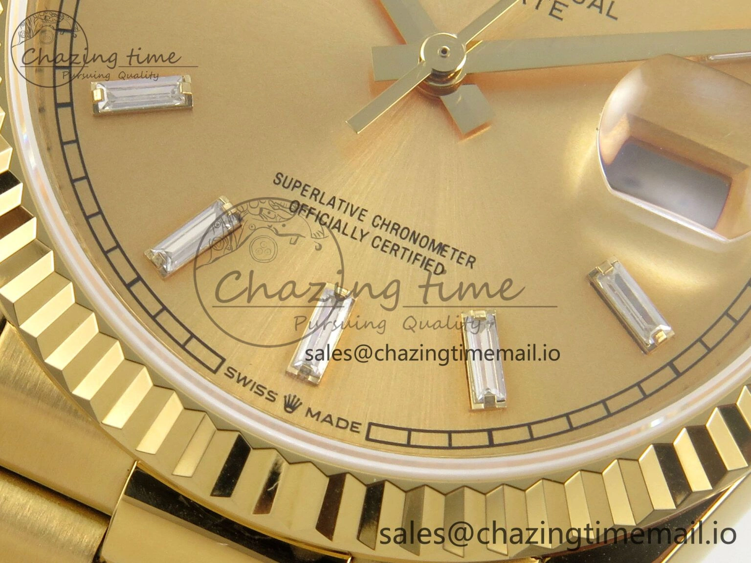 Day Date 36 YG 128238 KF 1:1 Best Edition YG Crystal Dial on President Bracelet A2836 (Gain Weight) FreshLook 63