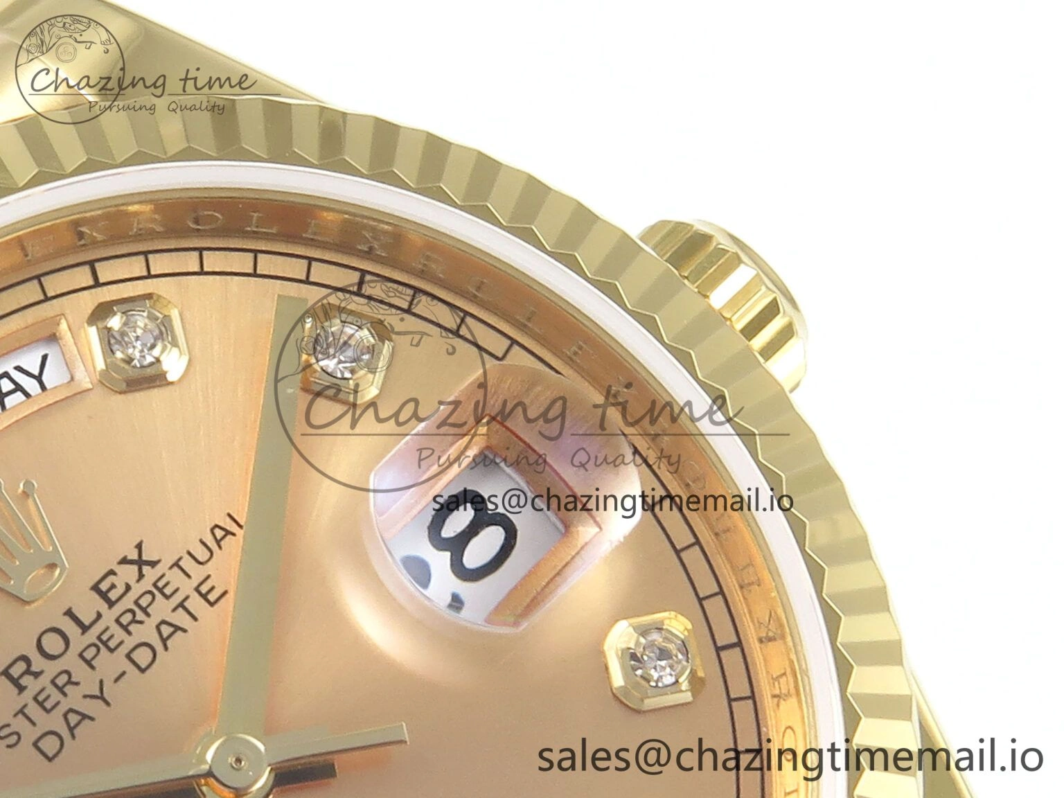 MultiPurpose Day Date 36 YG 128238 KF 1:1 Best Edition YG Diamonds Dial on President Bracelet A2836 (Gain Weight) 505