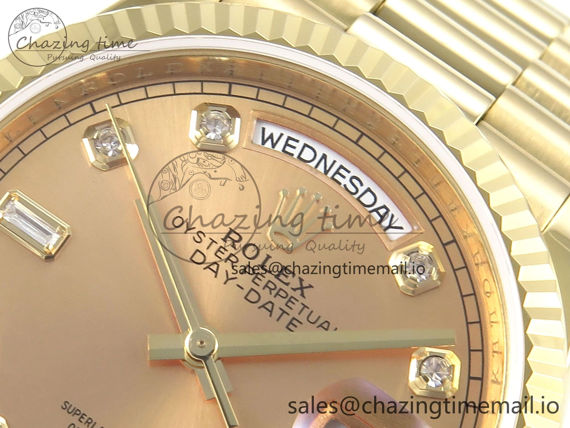 MultiPurpose Day Date 36 YG 128238 KF 1:1 Best Edition YG Diamonds Dial on President Bracelet A2836 (Gain Weight) 505