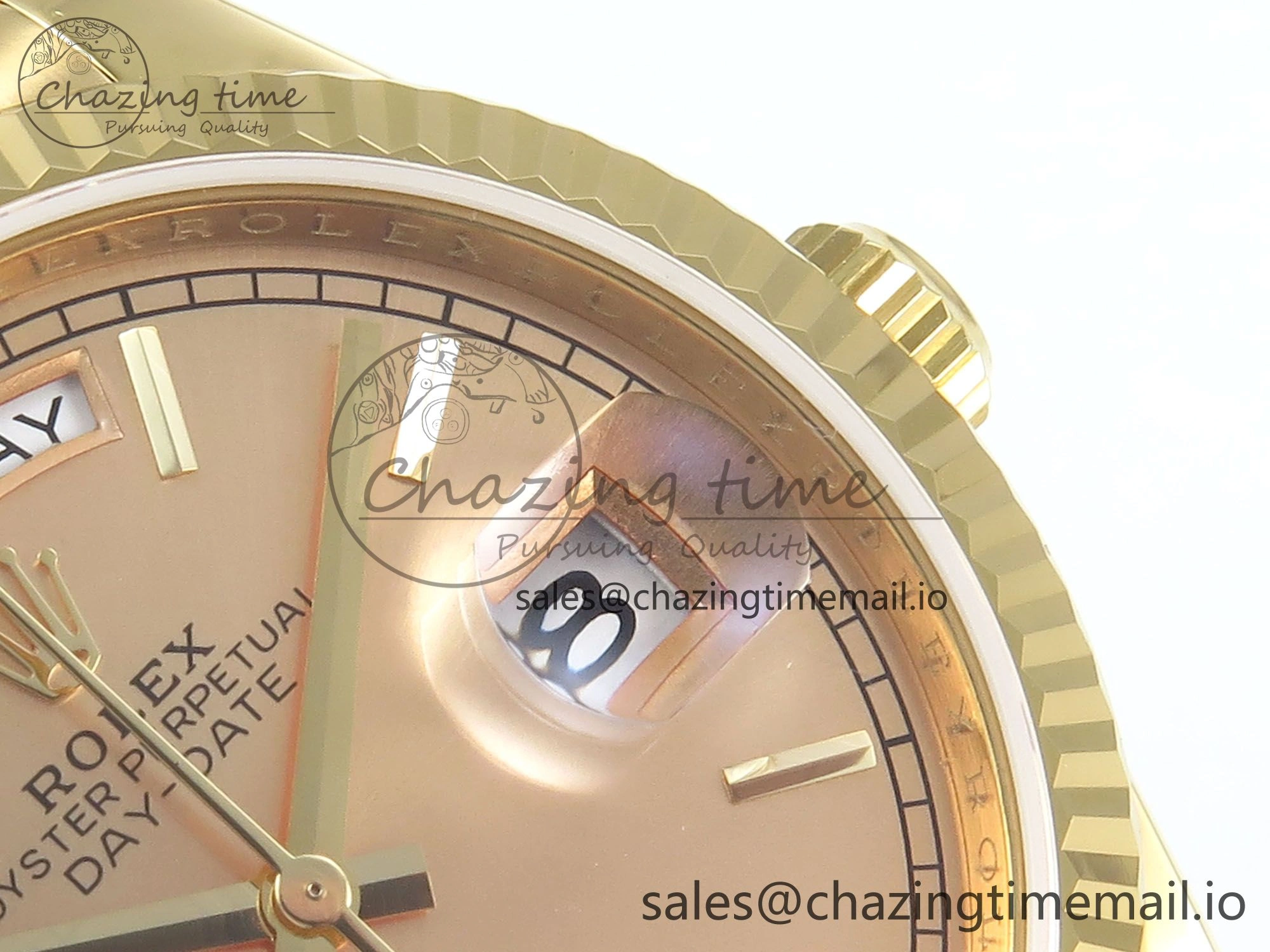 Stylish Day Date 36 YG 128238 KF 1:1 Best Edition YG Stick Dial on President Bracelet A2836 (Gain Weight) 504