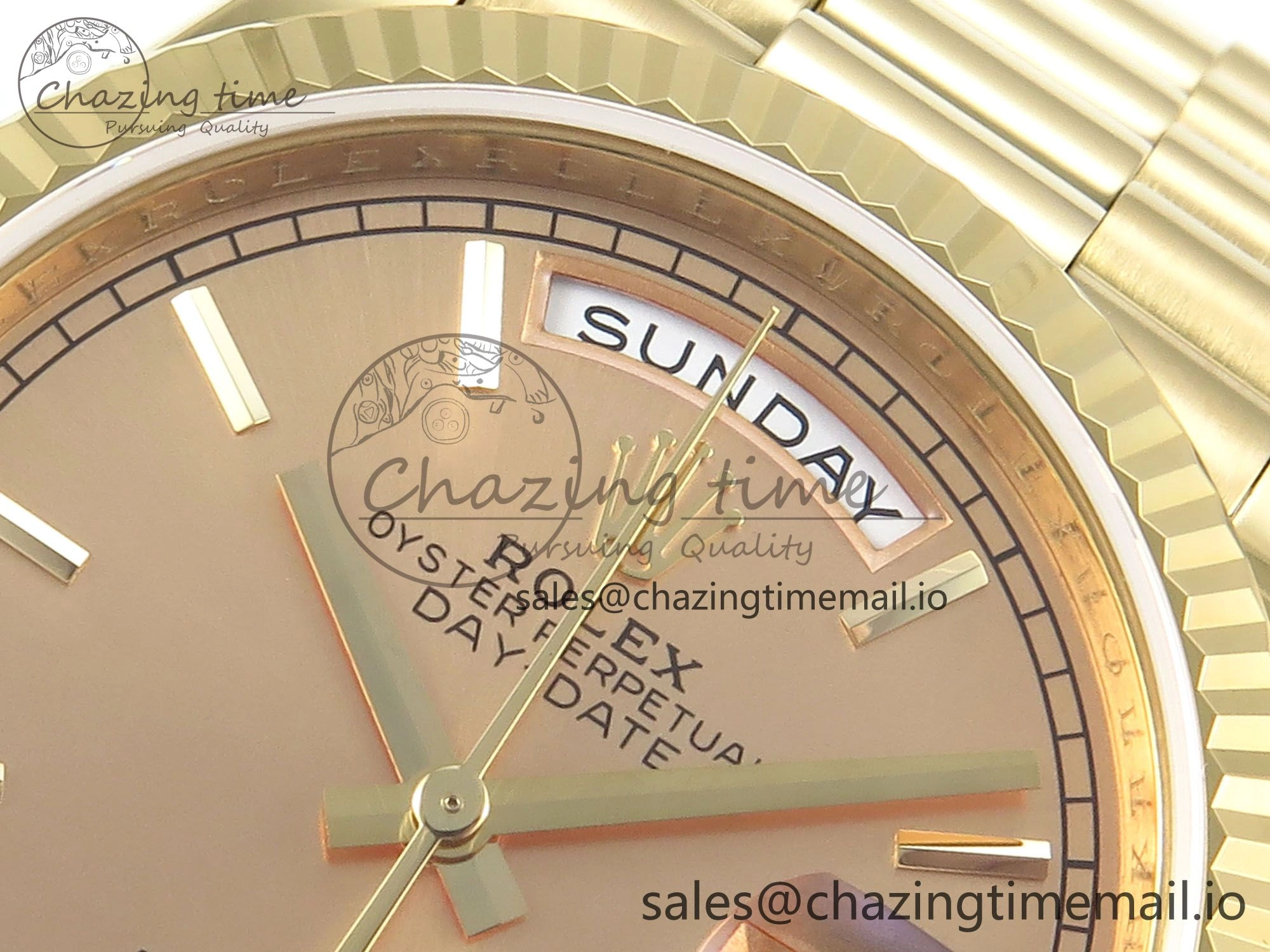 Stylish Day Date 36 YG 128238 KF 1:1 Best Edition YG Stick Dial on President Bracelet A2836 (Gain Weight) 504