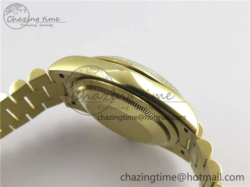 Day-Date 36 YG 128239 Bp Maker Best Edition Green Dial Crystral Markers on YG President Bracelet Minimalist 3133