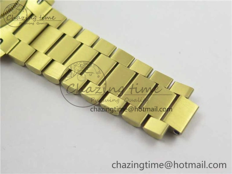 Day-Date 36 YG 128239 Bp Maker Best Edition Green Dial Crystral Markers on YG President Bracelet Minimalist 3133
