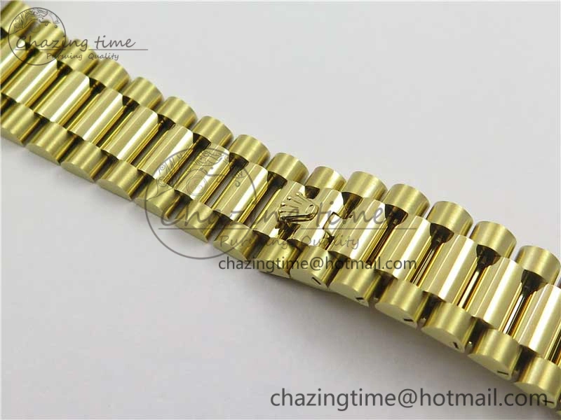 Day-Date 36 YG 128239 Bp Maker Best Edition Green Dial Crystral Markers on YG President Bracelet Minimalist 3133