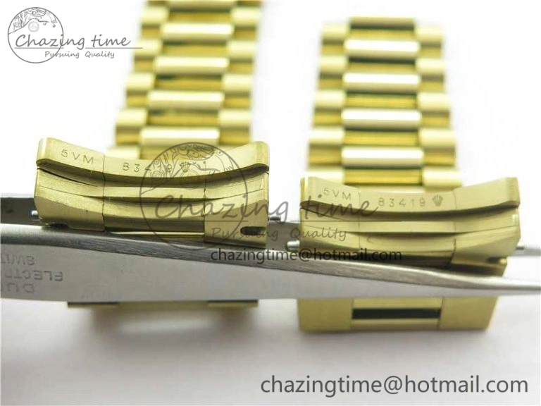 Day-Date 36 YG 128239 Bp Maker Best Edition Green Dial Crystral Markers on YG President Bracelet Minimalist 3133