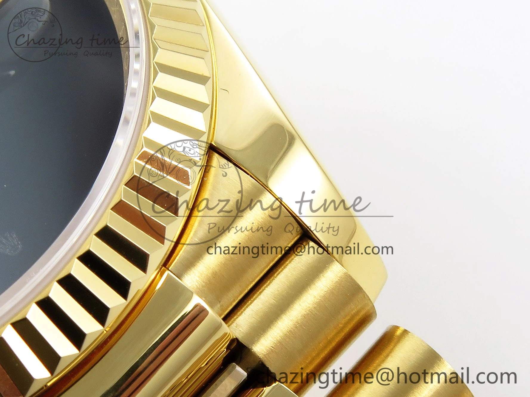 Day Date 36 YG RAF 1:1 Best Edition Black Oman Dial on YG Bracelet A GoodFit 1526