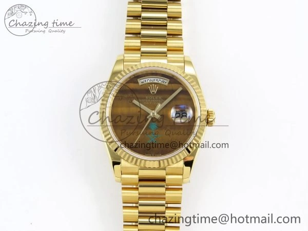 Durable Day Date 36 YG RAF 1:1 Best Edition Brown Oman Dial on YG Bracelet A 1520