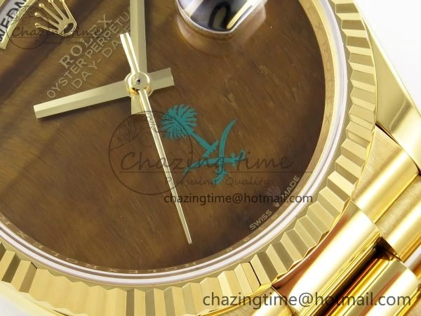 Durable Day Date 36 YG RAF 1:1 Best Edition Brown Oman Dial on YG Bracelet A 1520