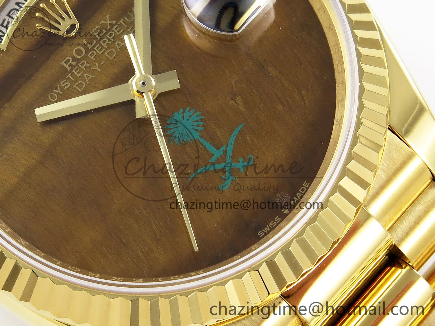 Durable Day Date 36 YG RAF 1:1 Best Edition Brown Oman Dial on YG Bracelet A 1520
