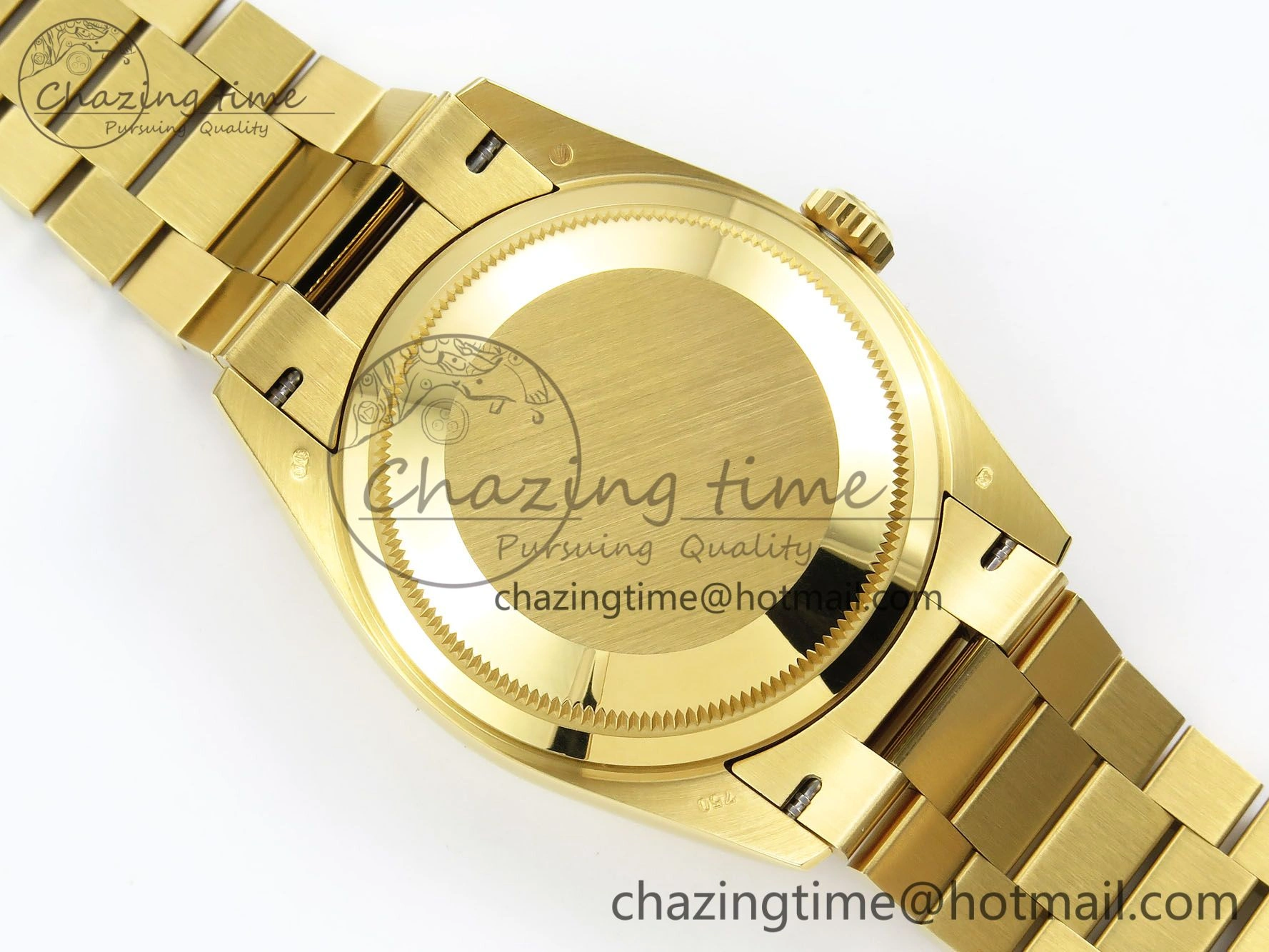 WellDesigned Day Date 36 YG RAF 1:1 Best Edition Green Stone Dial Diamonds Bezel on YG Bracelet A 1291