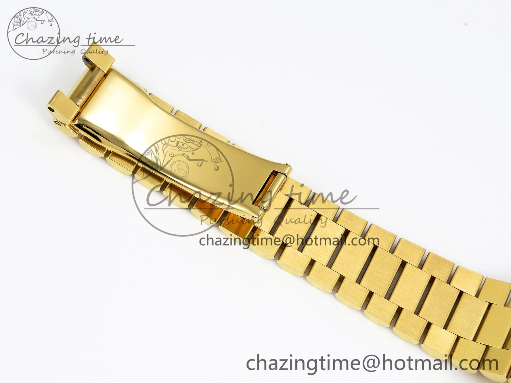 WellDesigned Day Date 36 YG RAF 1:1 Best Edition Green Stone Dial Diamonds Bezel on YG Bracelet A 1291