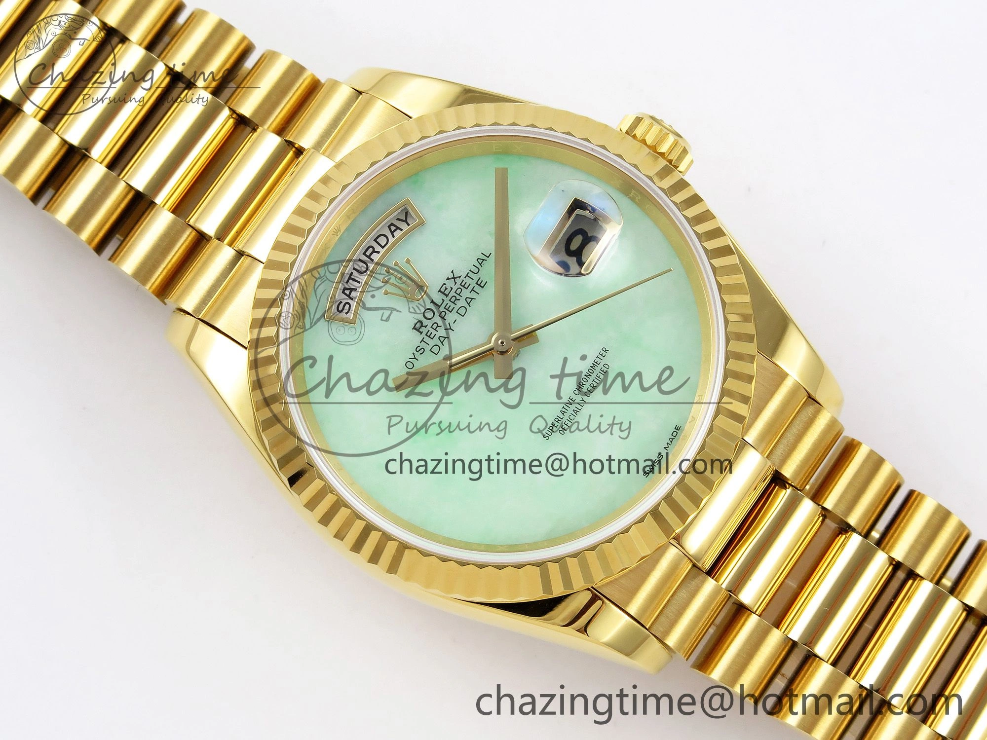 Day Date 36 YG RAF 1:1 Best Edition Green Stone Dial on YG Bracelet A Casual 1292