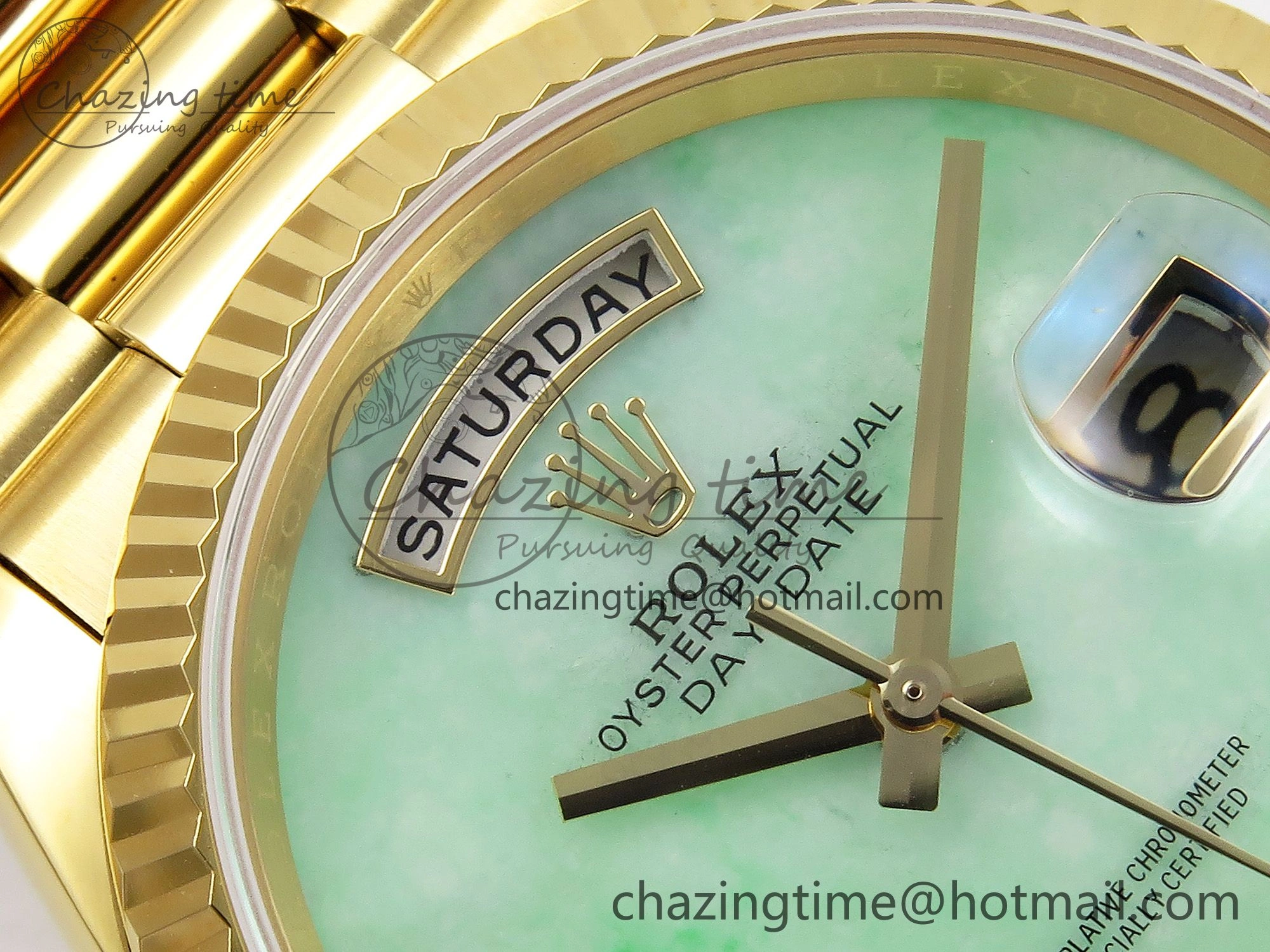 Day Date 36 YG RAF 1:1 Best Edition Green Stone Dial on YG Bracelet A Casual 1292