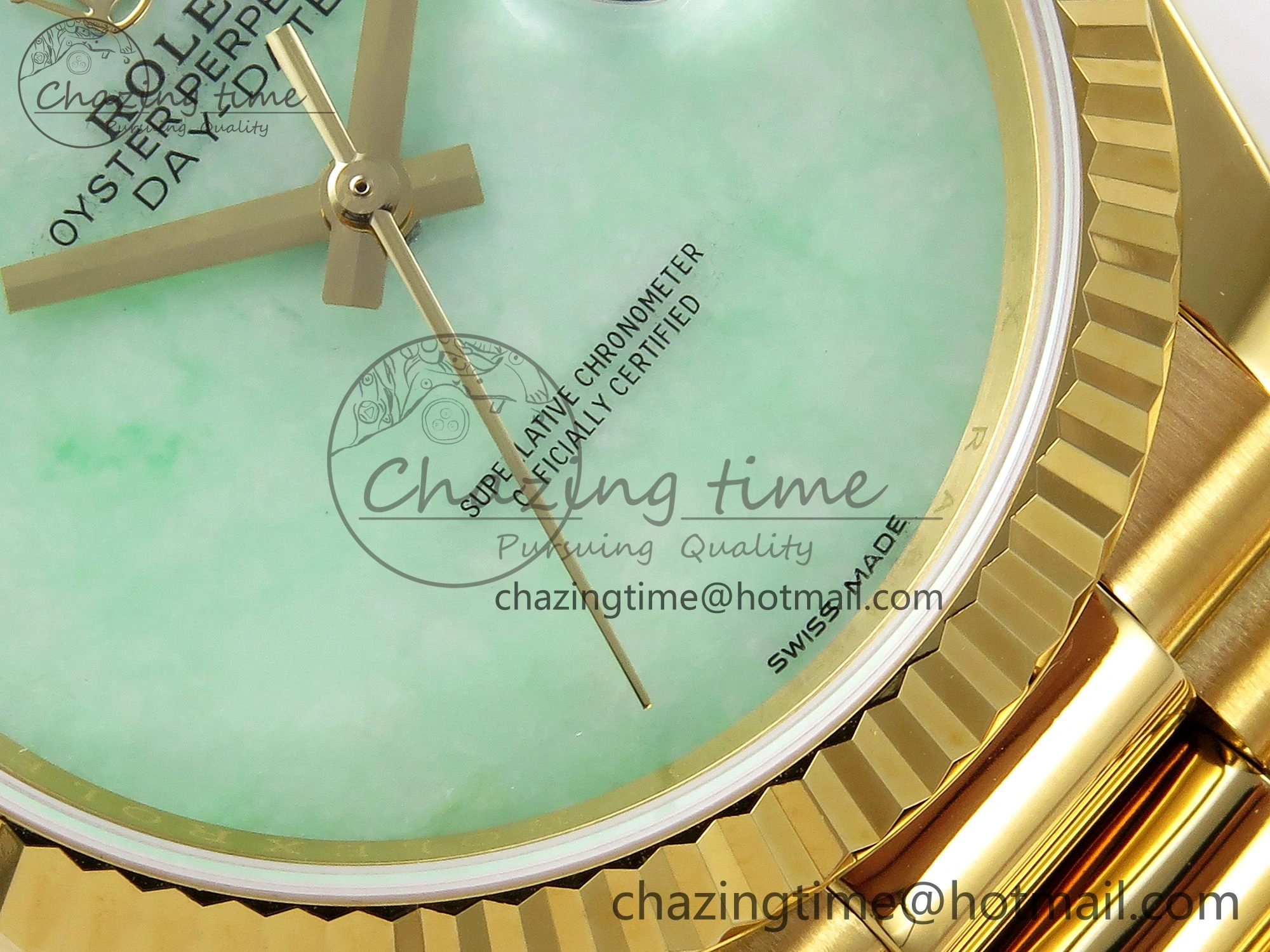 Day Date 36 YG RAF 1:1 Best Edition Green Stone Dial on YG Bracelet A Casual 1292