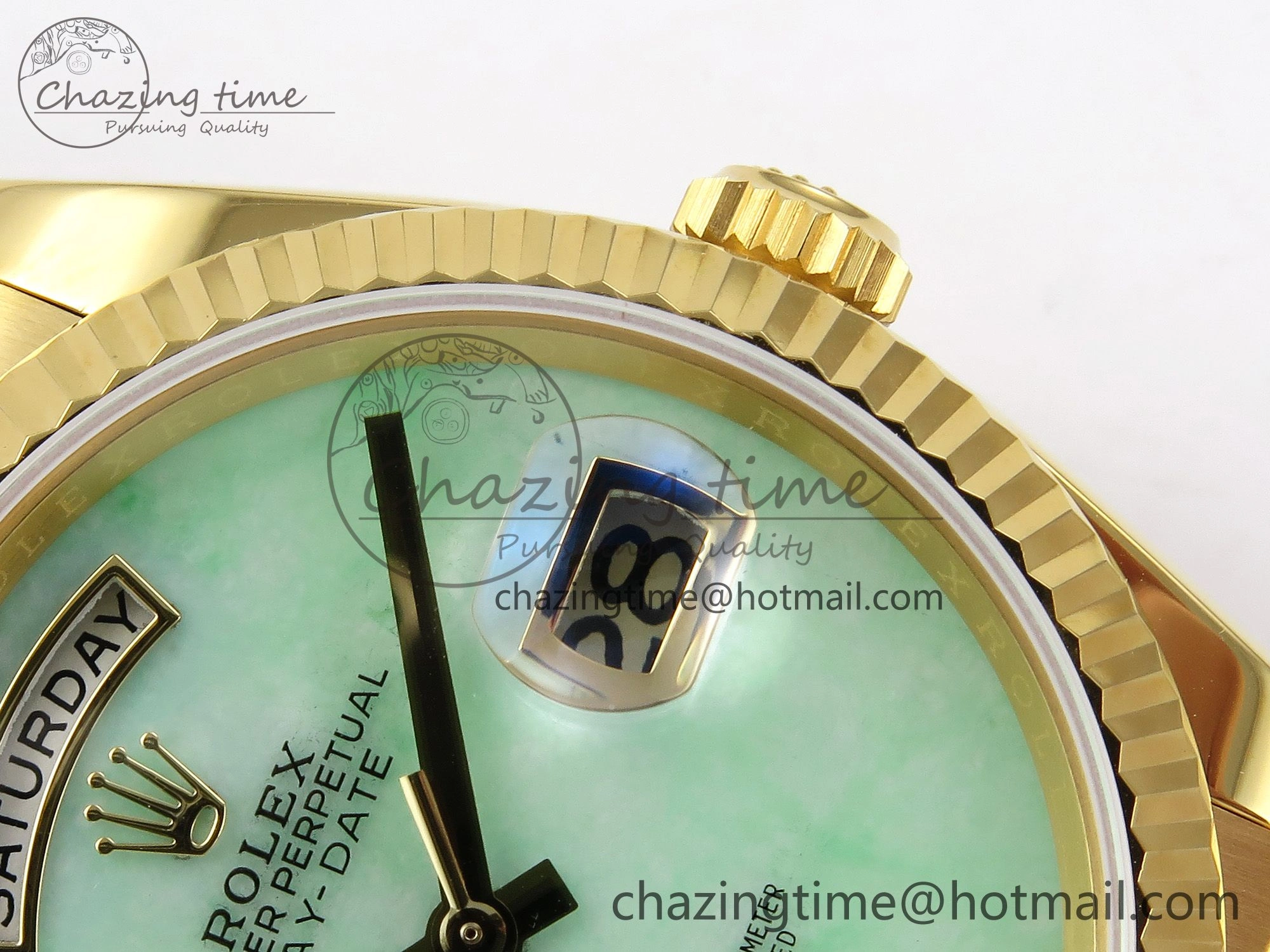 Day Date 36 YG RAF 1:1 Best Edition Green Stone Dial on YG Bracelet A Casual 1292