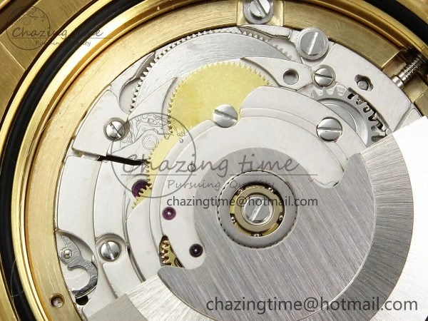 Reliable Day Date 36 YG RAF 1:1 Best Edition Green Stone Roman Dial Diamonds Bezel on YG Bracelet A 1523