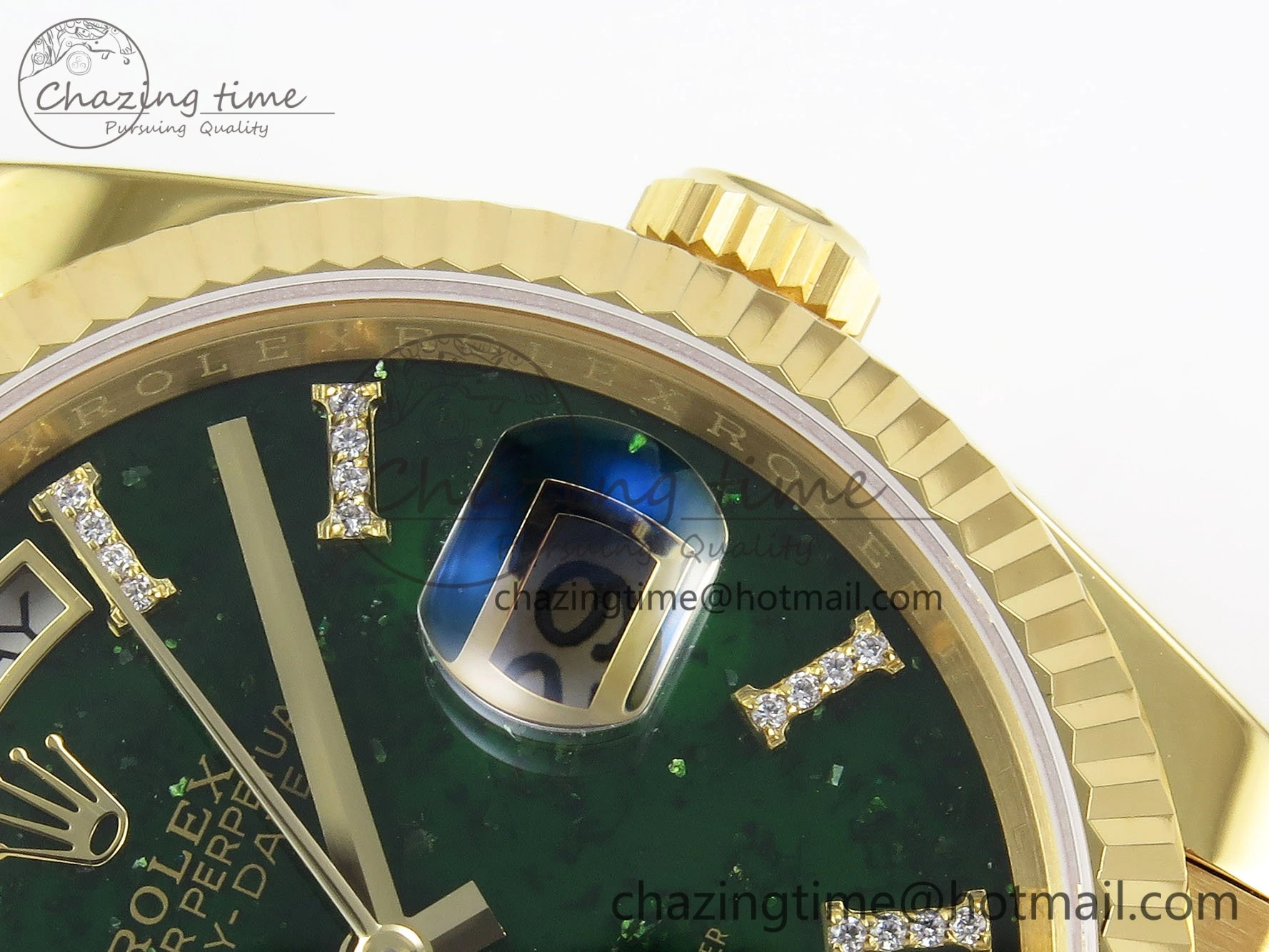 Day Date 36 YG RAF 1:1 Best Edition Green Stone Roman Dial on YG Bracelet A Tailored 1524