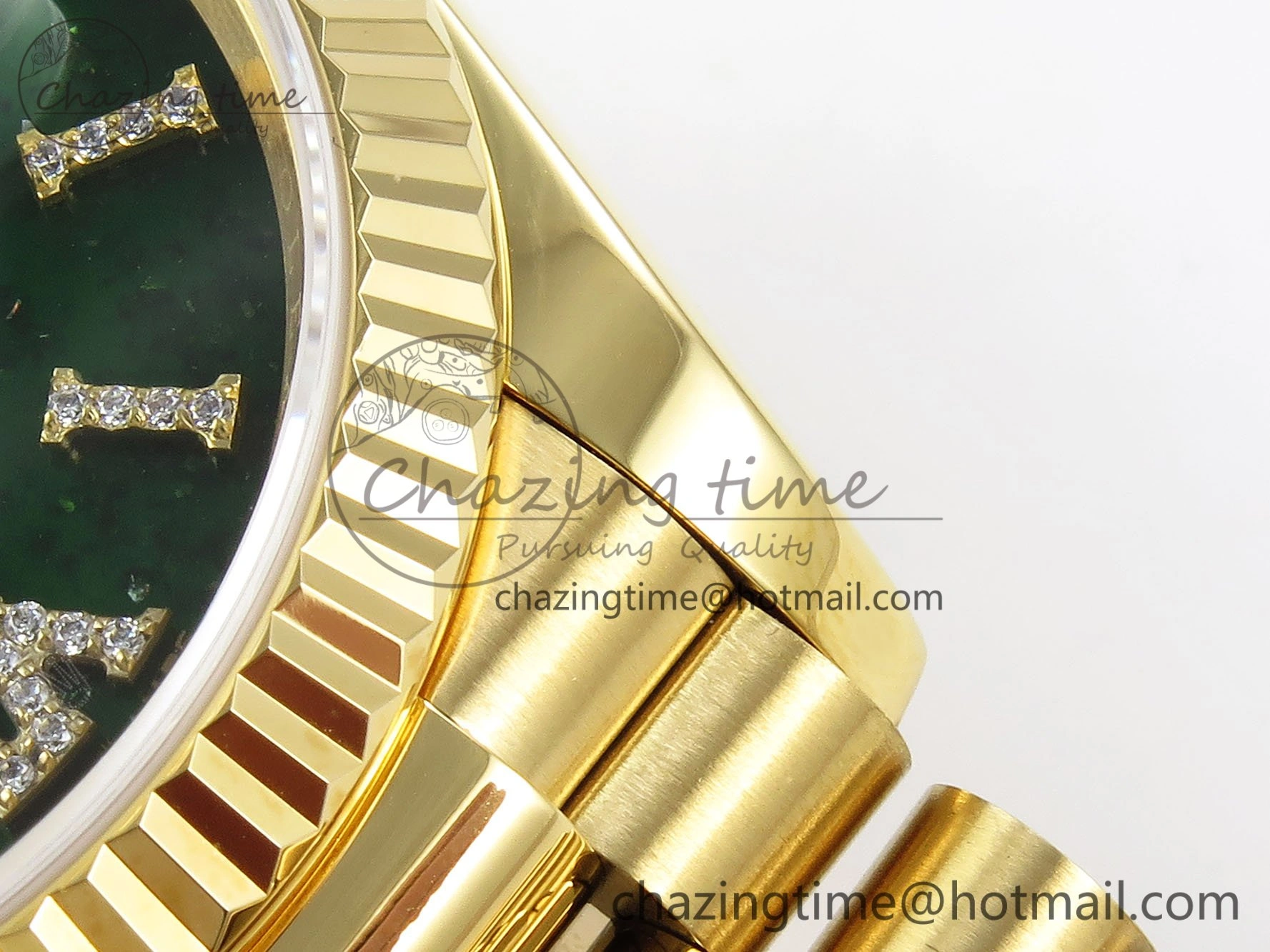 Day Date 36 YG RAF 1:1 Best Edition Green Stone Roman Dial on YG Bracelet A Tailored 1524
