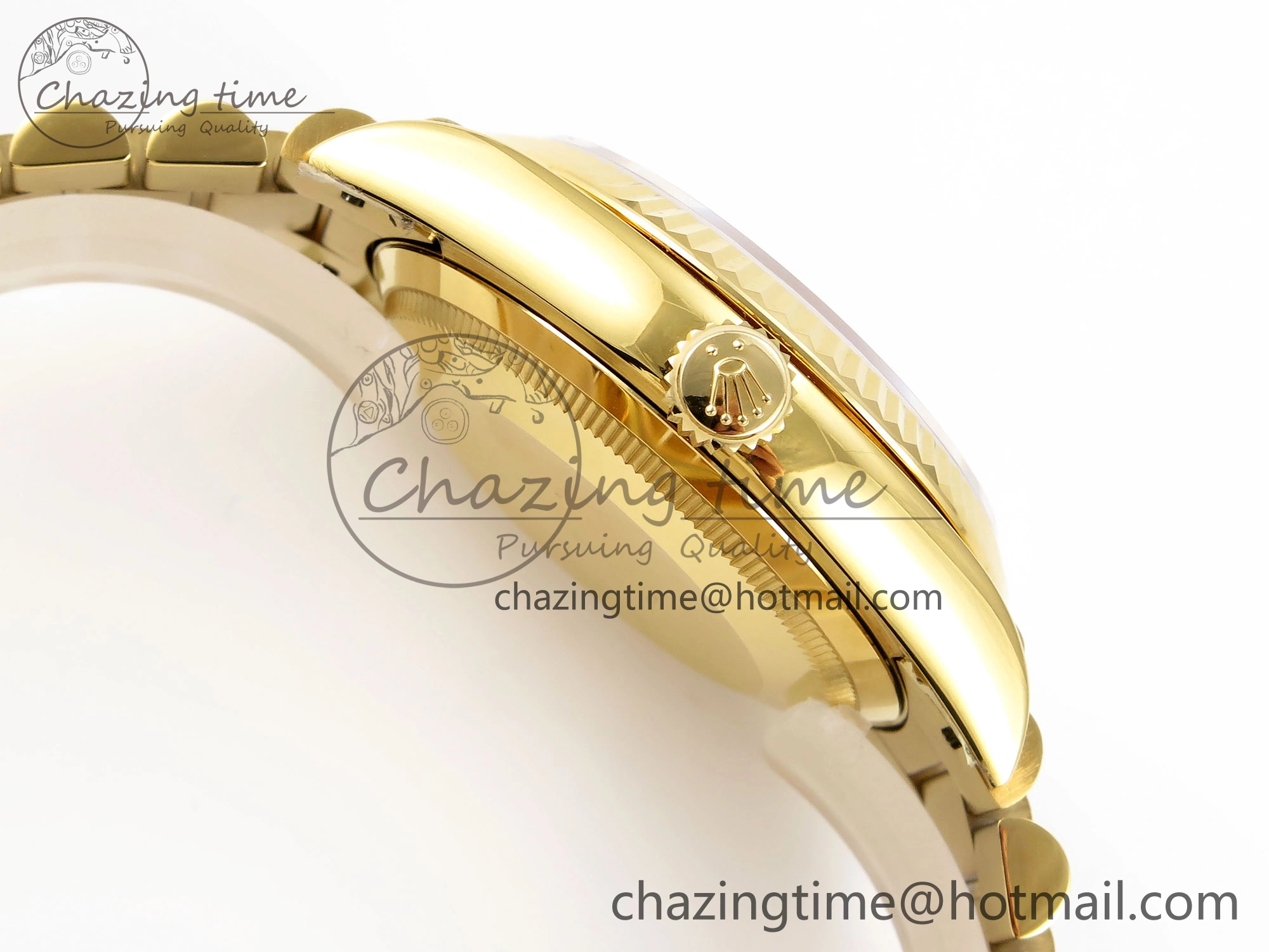 Breathable Day Date 36 YG RAF 1:1 Best Edition Red Carnelian Dial on YG Bracelet A 1850