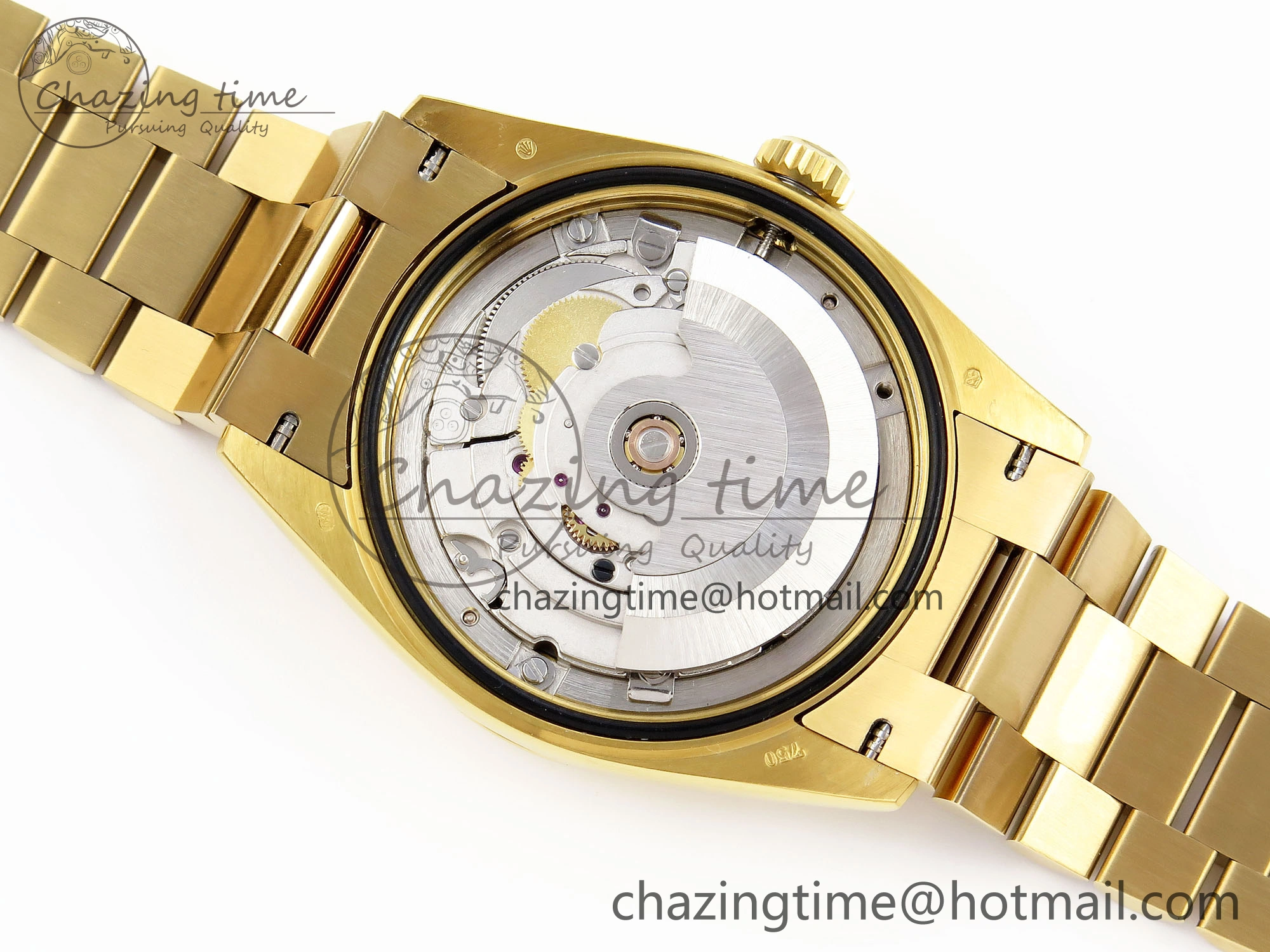 Breathable Day Date 36 YG RAF 1:1 Best Edition Red Carnelian Dial on YG Bracelet A 1850