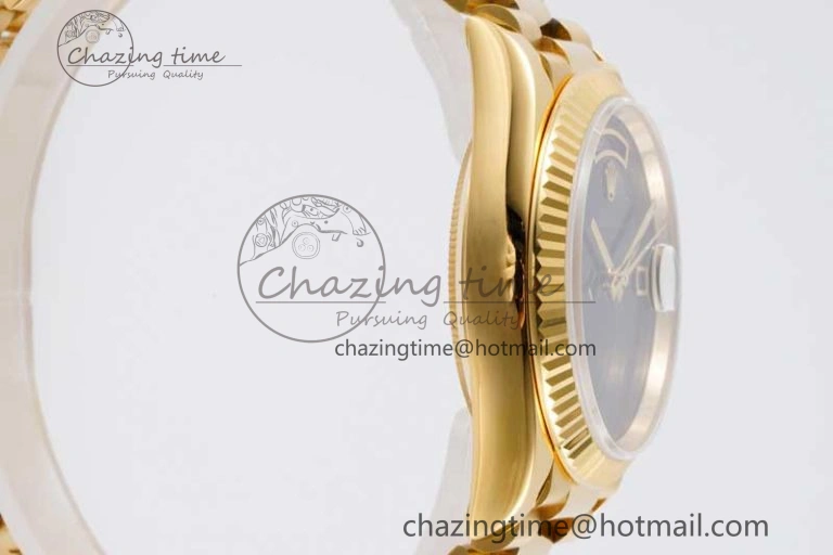 FashionForward Day Date 36 YG RAF Best Edition Black No Marker on YG Bracelet A 2019
