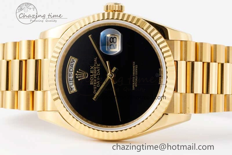 FashionForward Day Date 36 YG RAF Best Edition Black No Marker on YG Bracelet A 2019