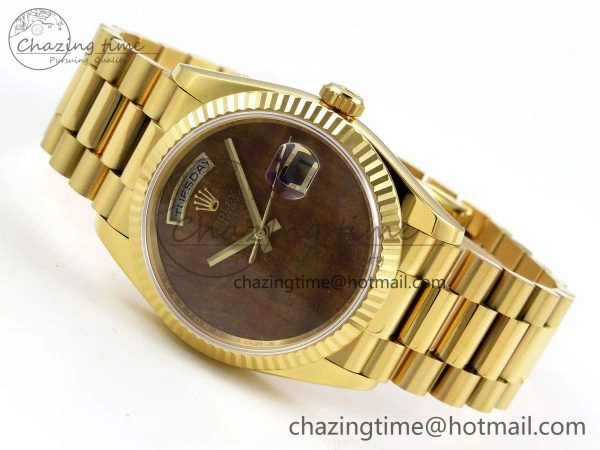 Day Date 36 YG RAF Best Edition Brown Wave Dial on YG Bracelet A FashionForward 1383