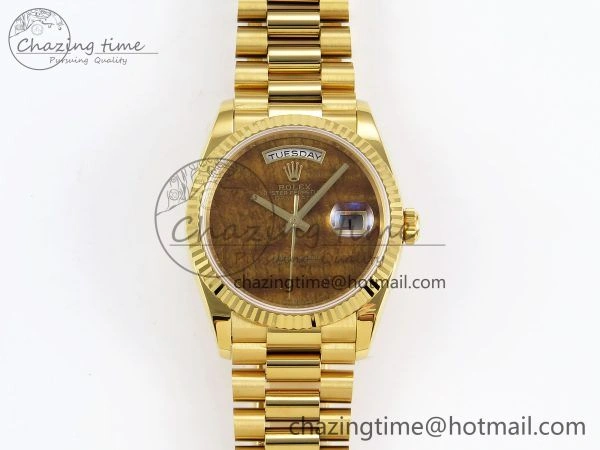 Day Date 36 YG RAF Best Edition Brown Wave Dial on YG Bracelet A FashionForward 1383