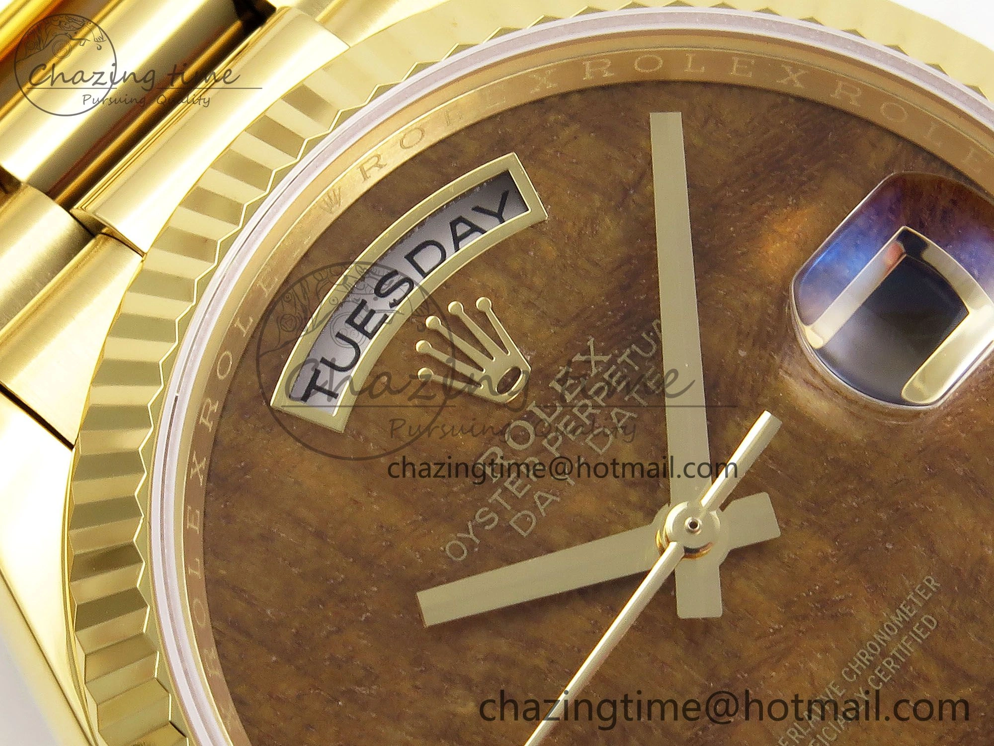 Day Date 36 YG RAF Best Edition Brown Wave Dial on YG Bracelet A FashionForward 1383