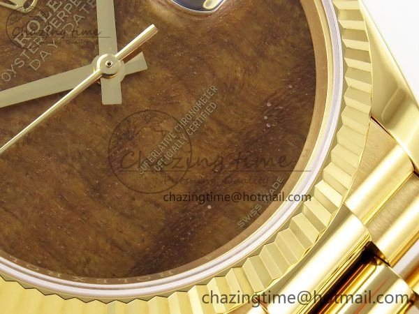 Day Date 36 YG RAF Best Edition Brown Wave Dial on YG Bracelet A FashionForward 1383