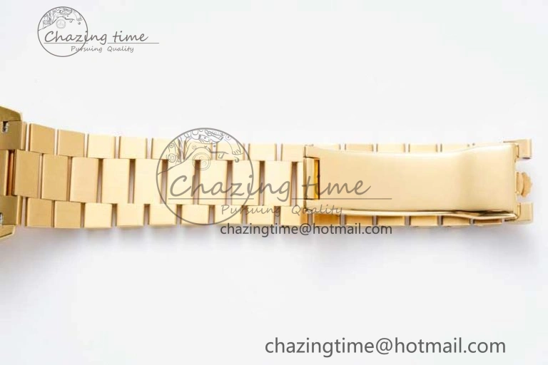 Stretchable Day Date 36 YG RAF Best Edition Brown Wave Dial on YG Bracelet A 2023