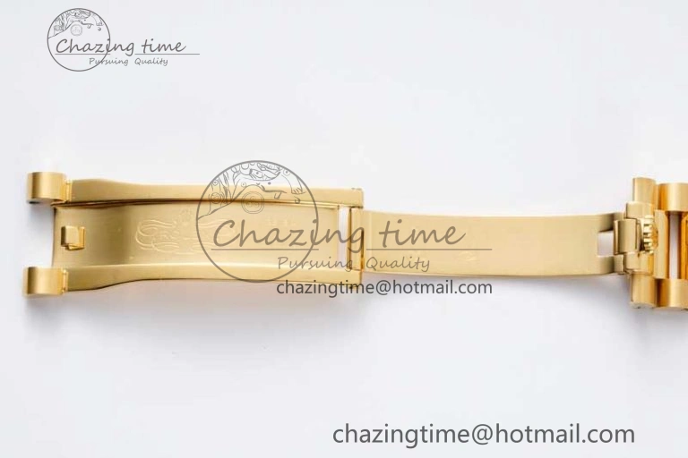 Stretchable Day Date 36 YG RAF Best Edition Brown Wave Dial on YG Bracelet A 2023