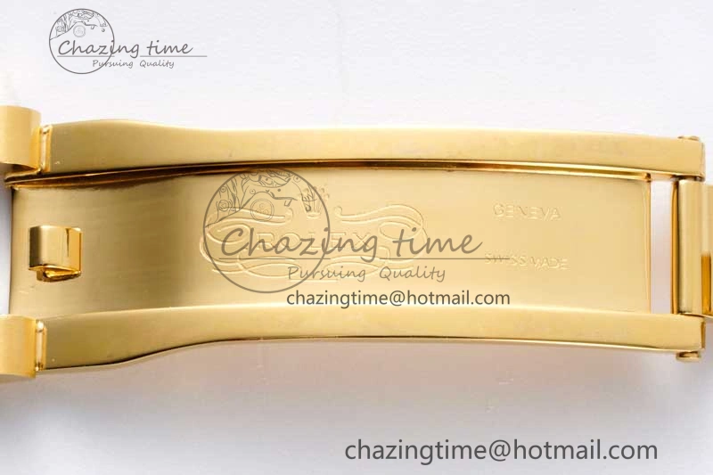 Stretchable Day Date 36 YG RAF Best Edition Brown Wave Dial on YG Bracelet A 2023