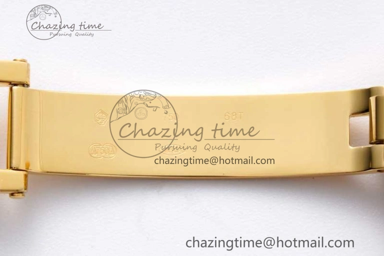 Stretchable Day Date 36 YG RAF Best Edition Brown Wave Dial on YG Bracelet A 2023
