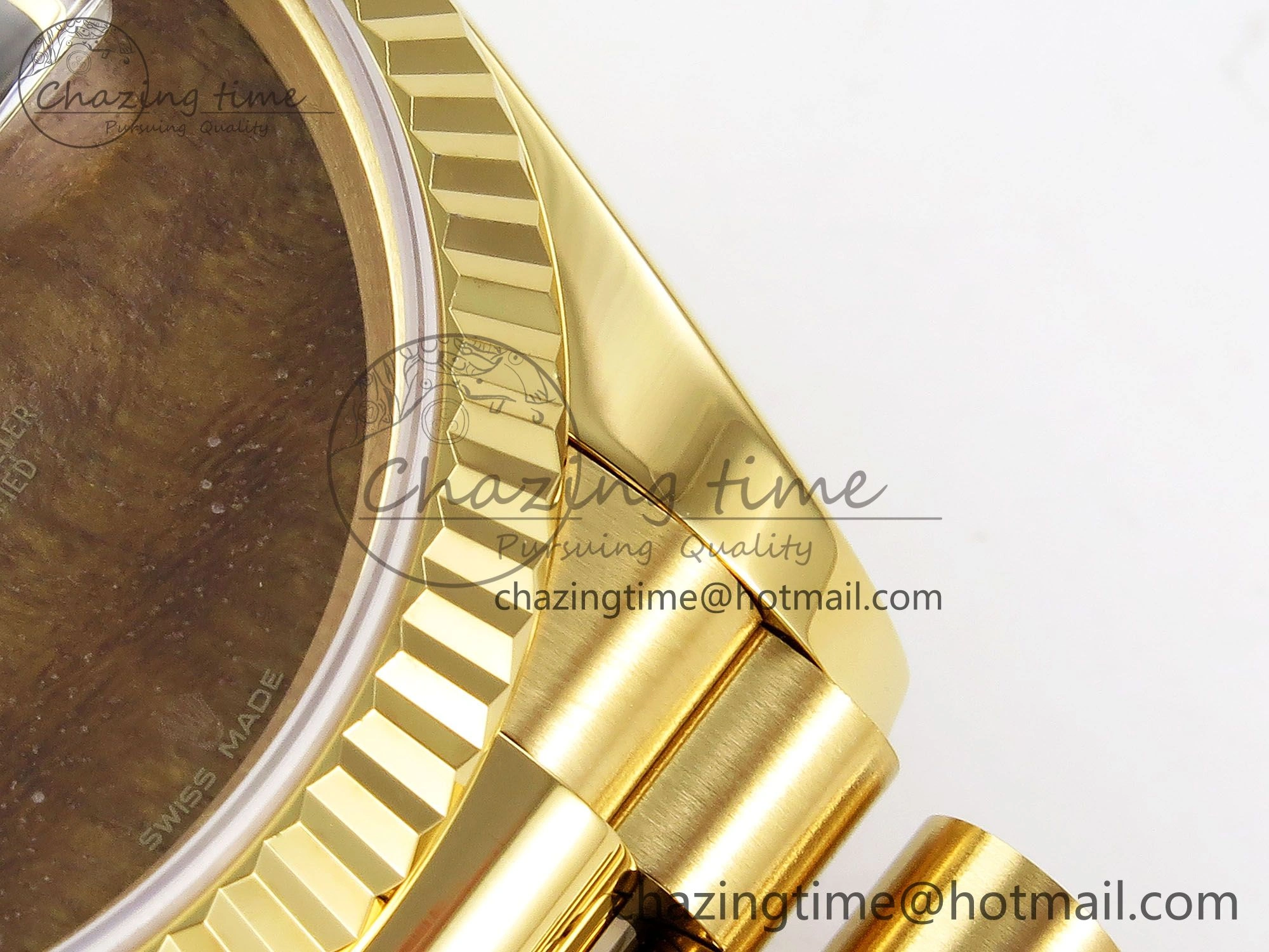 Day Date 36 YG RAF Best Edition Brown Wood Dial on YG Bracelet A Lightweight 1385