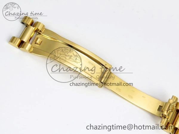 Day Date 36 YG RAF Best Edition Diamond Bezel Brown Wave Dial on YG Bracelet A SmoothTexture 1380