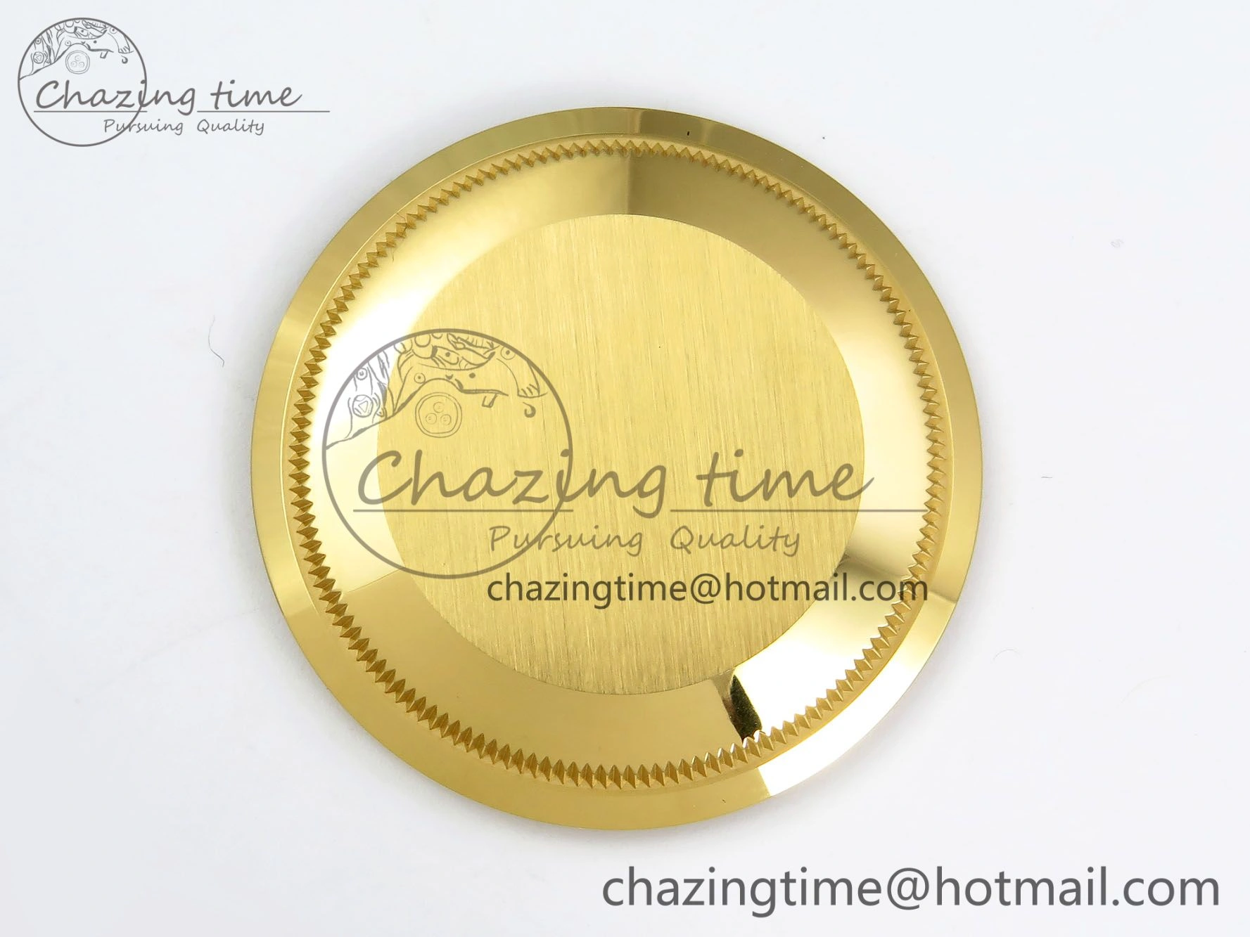 TechFriendly Day Date 36 YG RAF Best Edition Diamond Bezel Brown Wood Dial on YG Bracelet A 1382