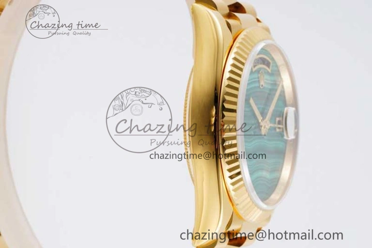 Timeless Day Date 36 YG RAF Best Edition Green Wave Dial on YG Bracelet A 2020