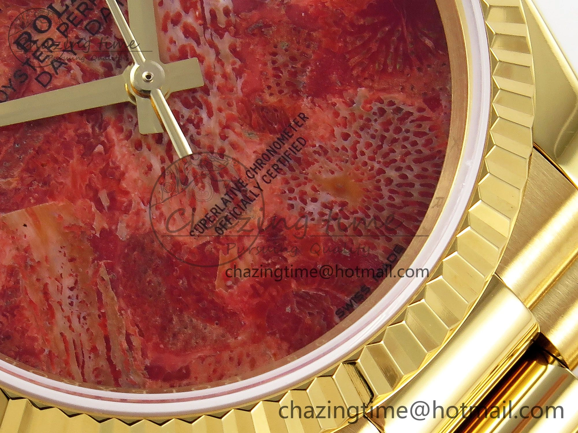 Day Date 36 YG RAF Best Edition Rock Dial on YG Bracelet A Flexible 1384