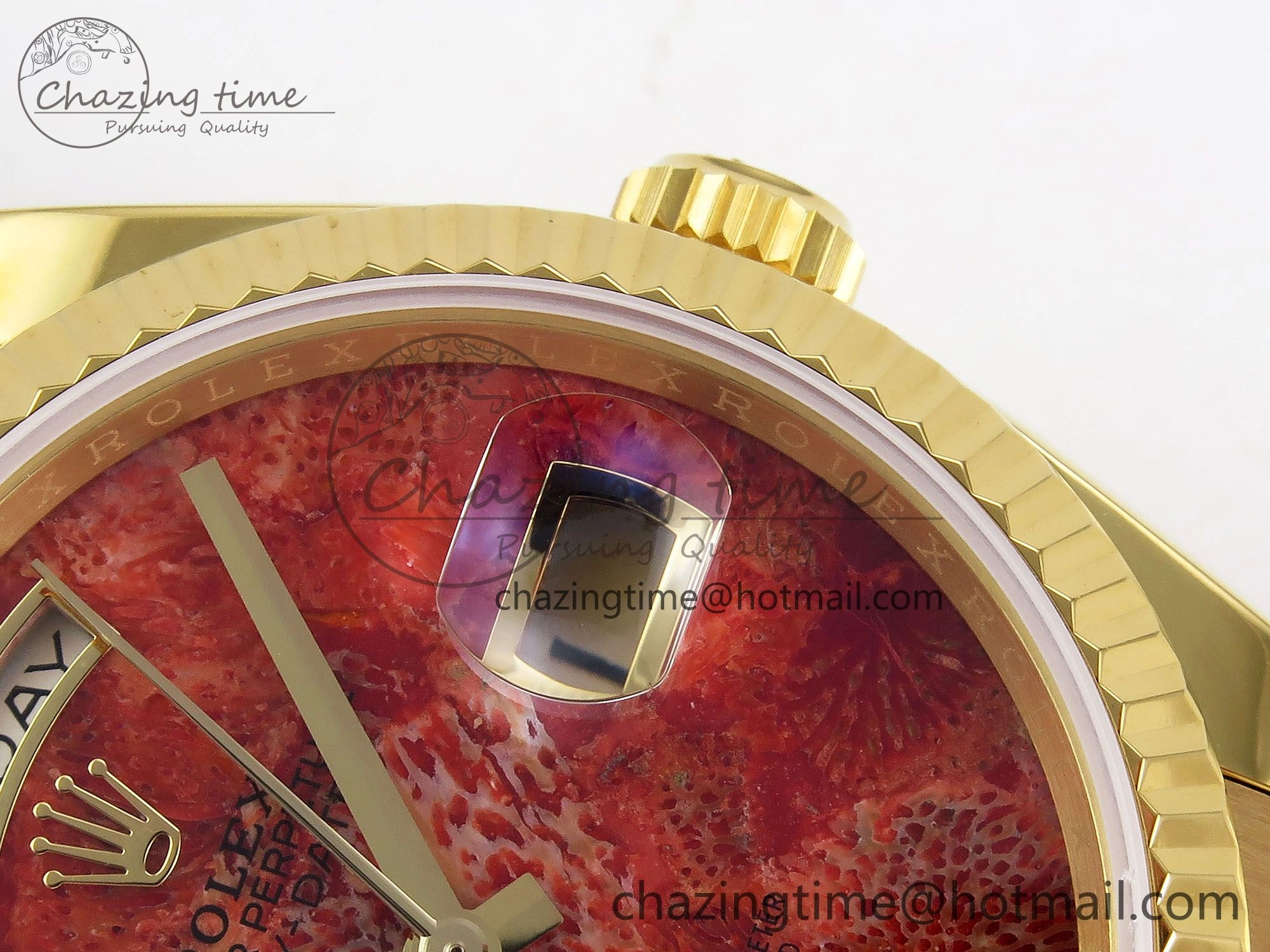 Day Date 36 YG RAF Best Edition Rock Dial on YG Bracelet A Flexible 1384