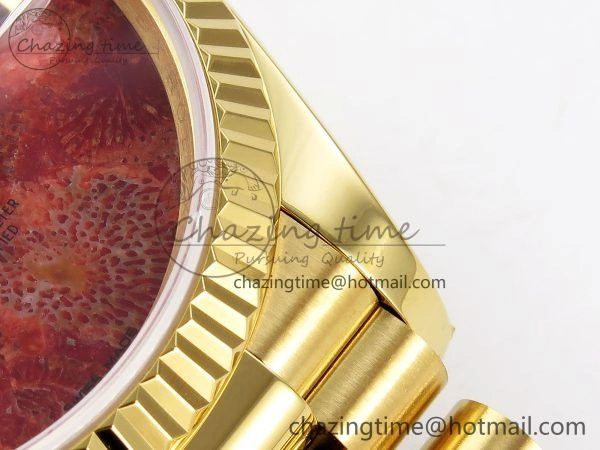 Day Date 36 YG RAF Best Edition Rock Dial on YG Bracelet A Flexible 1384