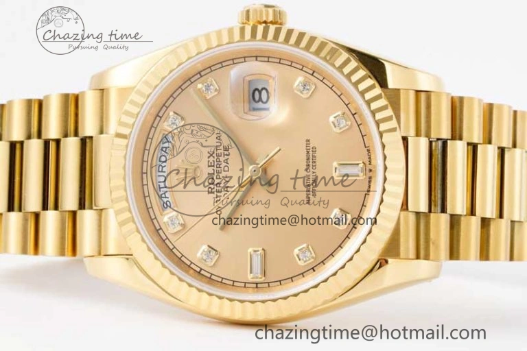 Day Date 36 YG RAF Best Edition YG Diamonds Dial on YG Bracelet A Chic 2021