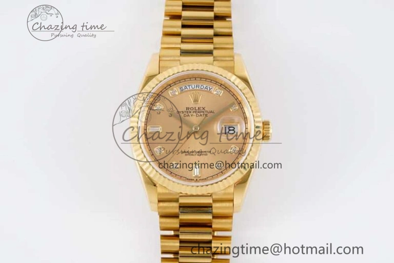 Day Date 36 YG RAF Best Edition YG Diamonds Dial on YG Bracelet A Chic 2021