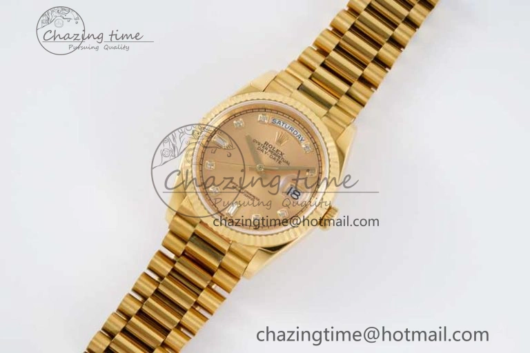 Day Date 36 YG RAF Best Edition YG Diamonds Dial on YG Bracelet A Chic 2021