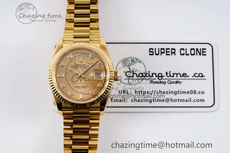 Day Date 36 YG RAF Best Edition YG Diamonds Dial on YG Bracelet A Chic 2021