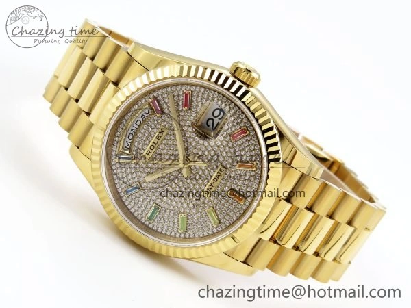 Modern Day Date 36 YG TWSF Best Edition Diamonds Dial on YG Bracelet A 1617