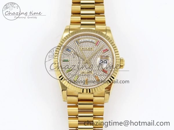 Modern Day Date 36 YG TWSF Best Edition Diamonds Dial on YG Bracelet A 1617