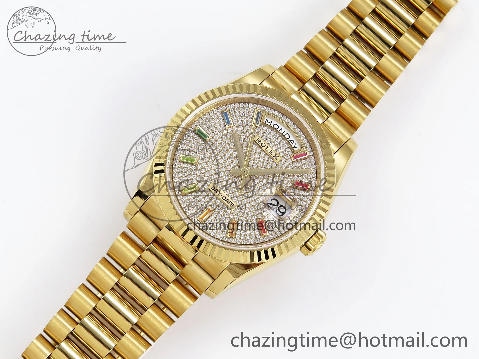 Modern Day Date 36 YG TWSF Best Edition Diamonds Dial on YG Bracelet A 1617