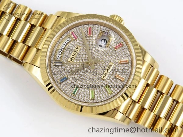 Modern Day Date 36 YG TWSF Best Edition Diamonds Dial on YG Bracelet A 1617
